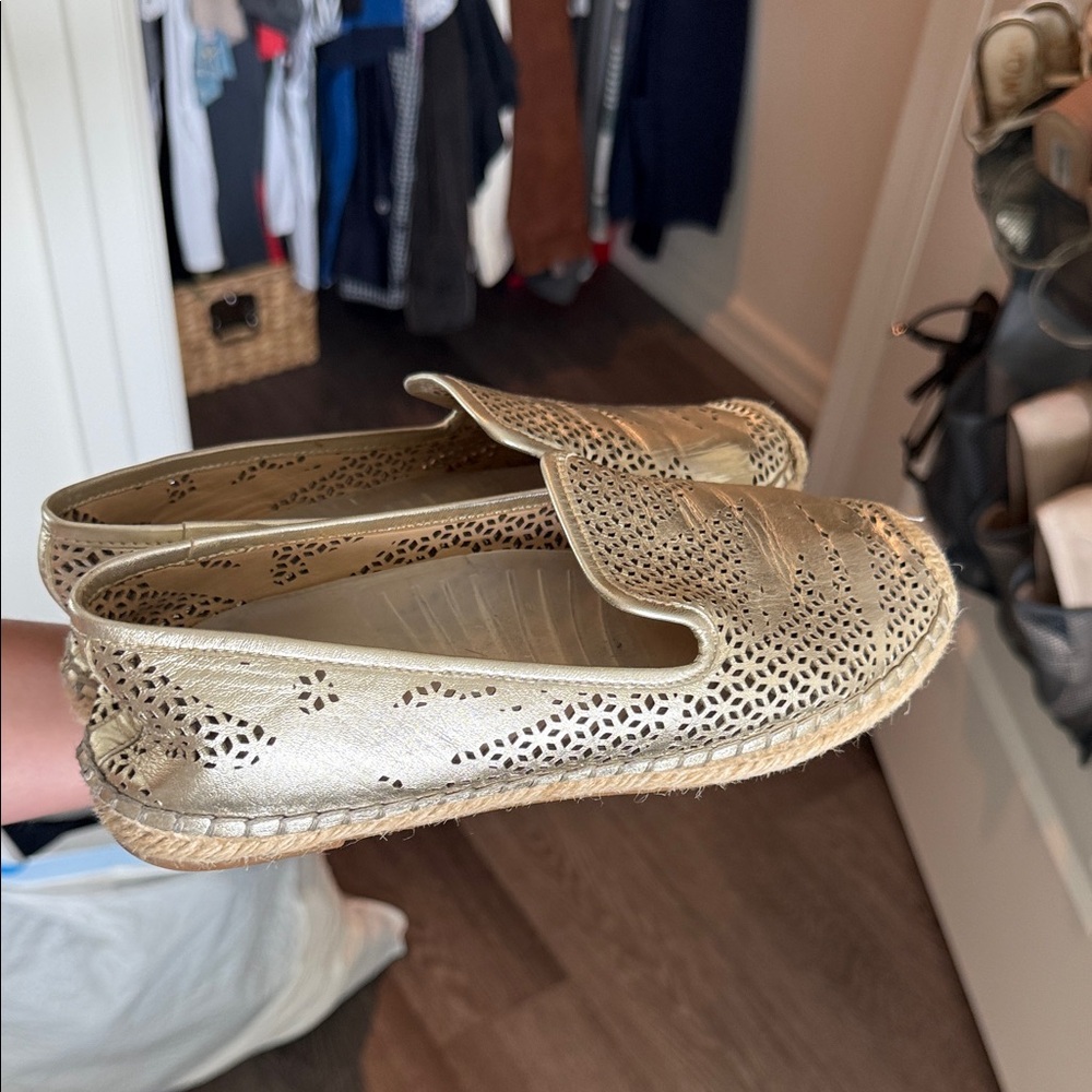 Vince Camuto Gold Espadrille Shoes with Elegant Design